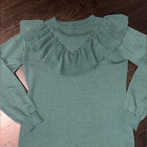 Green Ruffled Sweater